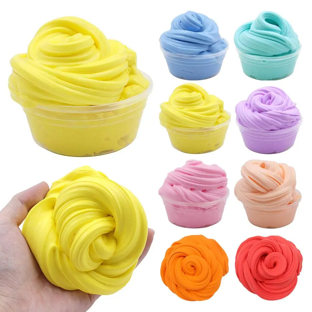 DIY Soft Cotton Cloud Slime Fluffy Foam Clay for Kids 60ml Fruit Cake Slime Fun Fruity M7X9