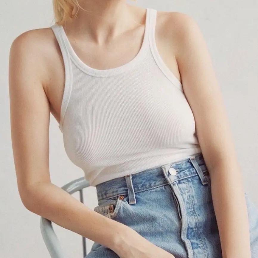 GIO VERITAS - ÁO THUN BA LỖ VIỀN SỐNG LƯNG co giãn cực tốt, phong cách basic Nữ Women Top Voi Voan ao2day croptop aoba lo aobalo