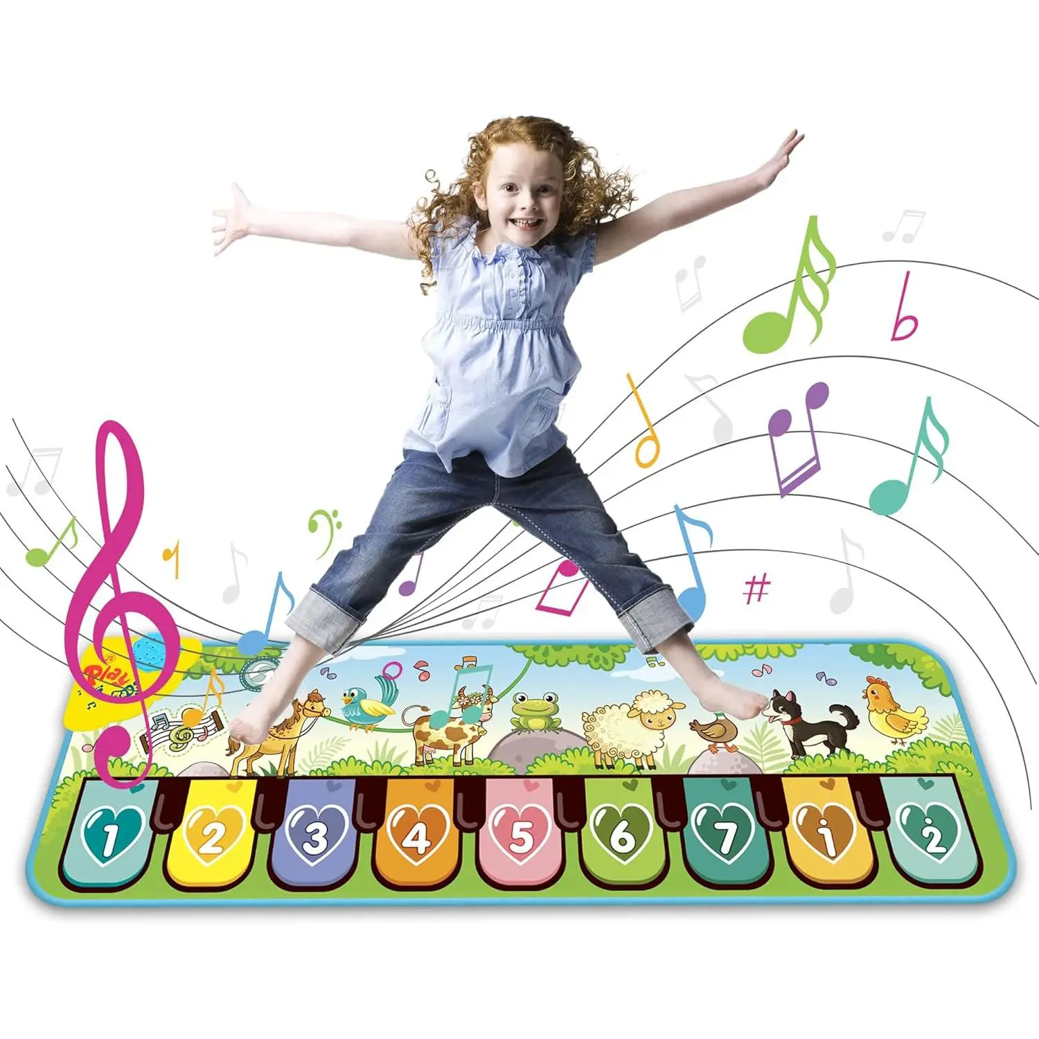 Dance Mat, 8 Animal Sound Modes Touch Game Mat, Music Mat for 3+ Years Old, Educational Toy for Kids, No Battery Provided