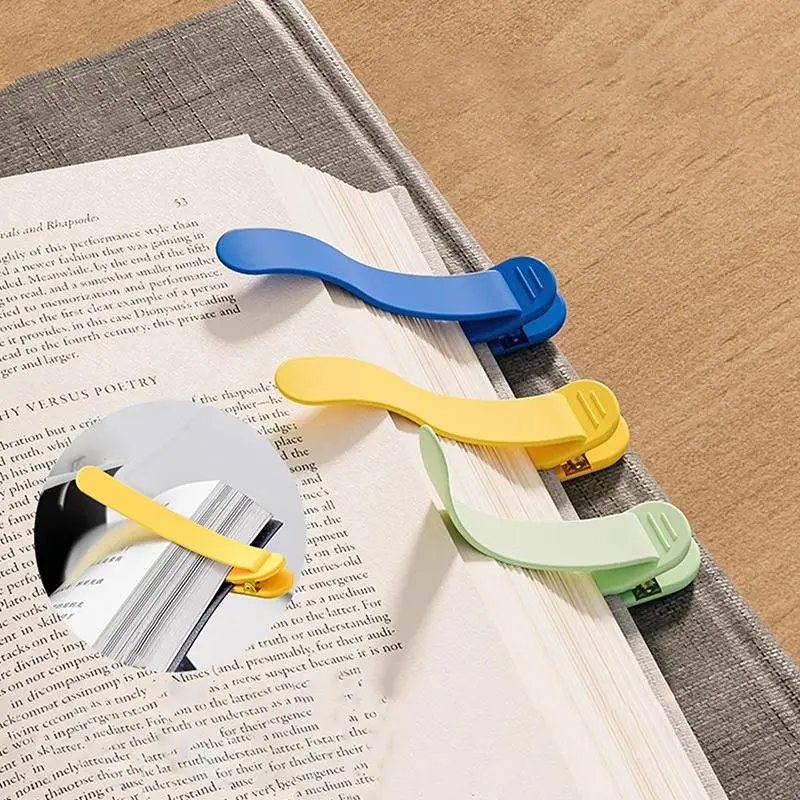 Silicone Bookmark, 1/3 Counts Portable Book Page Holder, Book Reading Tool for Home Office Dormitory School 2