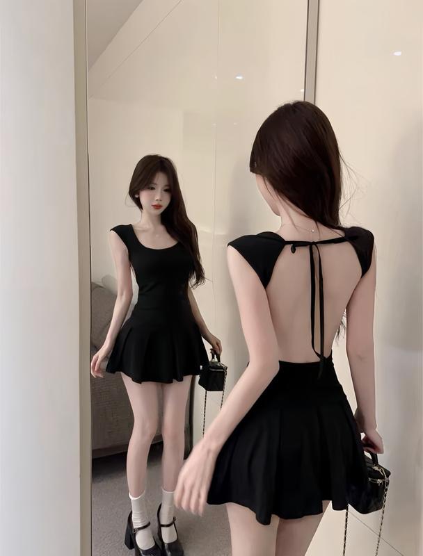 MPH - Váy Body Cổ Vuông Thiết Kế Xếp Ly Hở Lưng Gợi Cảm BY MINHPHUONGHOANG