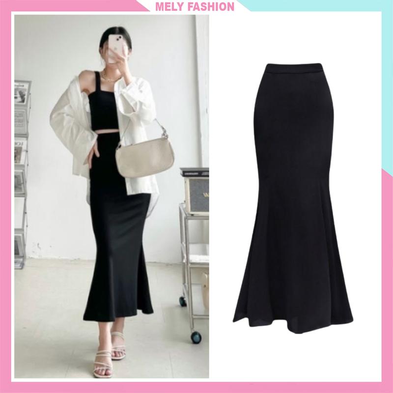 Chân váy đuôi cá dáng dài ôm body chất cotton co giãn tốt tôn dáng có bigsize Mely Fashion CV31
