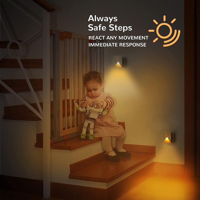 Motioning Sensor Light without Battery, Multipurpose Battery Required LED Night Light, Stick-Anywhere Stair Light, Indoor Lighting for Kitchen, Hallway, Bedroom, Bathroom, Stairs 4