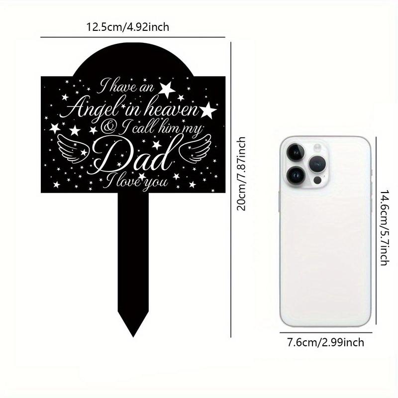 Product Introduction of Acrylic Angel in Heaven Memorial Plaque, Outdoor Grave Monument, Stake Mount for Yard, Cemetery & Garden Decor, Suitable for Remembrance Ceremonies 1