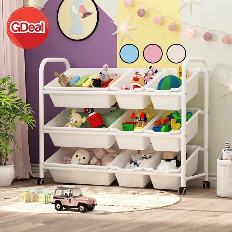 GDeal 9 Basket Children Toy Storage Rack Kindergarten Toys Shelf ...