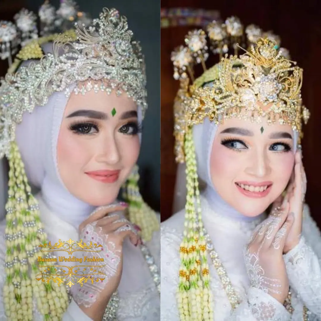 Pashmina pengantin glitter premium | Kerudung rajut Pernikahan