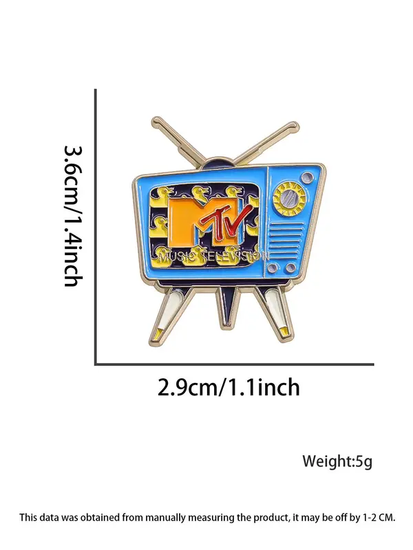 Vintage Tv Shaped Brooch, Enamel Pin Suitable for Backpacks, Jeans, Scarves, Hats Decoration,  Trendy All-match & Exquisite Brooch for Birthday Gift 1