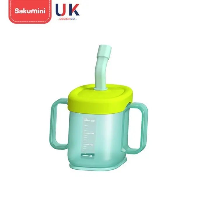 SAKUMINI Curve Straw Cup Cangkir Minum Anak Sedotan Training Cup Doidy 6