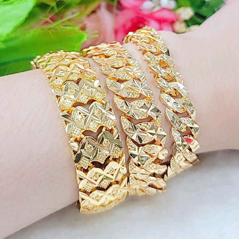 Lắc tay móc máy 1 lượng , 5 chỉ mạ vàng 18k miền tây bền màu Trang Sức