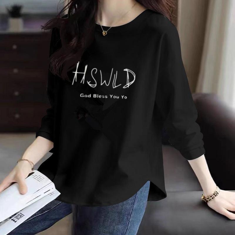 Áo Trắng, Cổ Tròn, Dài Tay, Mặc Trong, Dáng Rộng Vừa Vặn, Thiết Kế Mới 2024, Phong Cách Hàn Quốc, Thích Hợp Cho Mùa Xuân Và Mùa Thu, Dễ Phối Đồ Của Số Lượng Ít 6