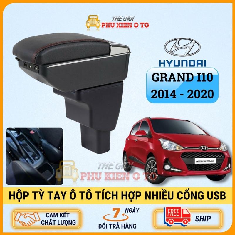 Hộp tỳ tay xe Hyundai I10 cao cấp tích hợp cổng sạc USB - Bảo hành 12 tháng