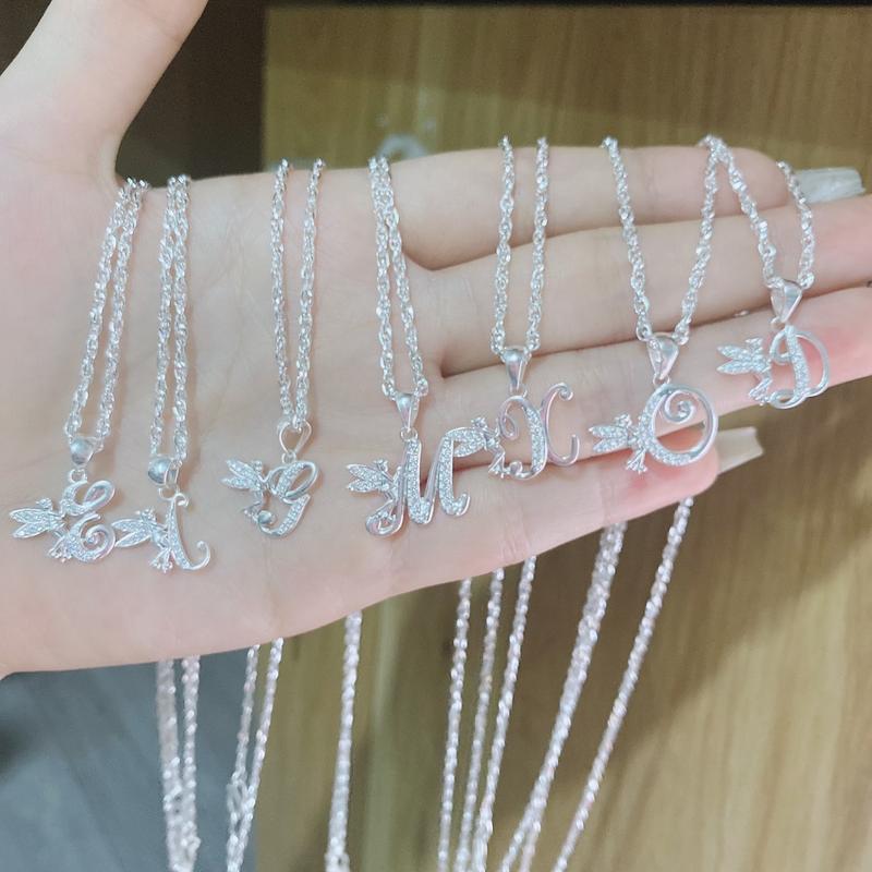  Dây chuyền chữ cái cánh thiên thần bạc ta MAINOMI 