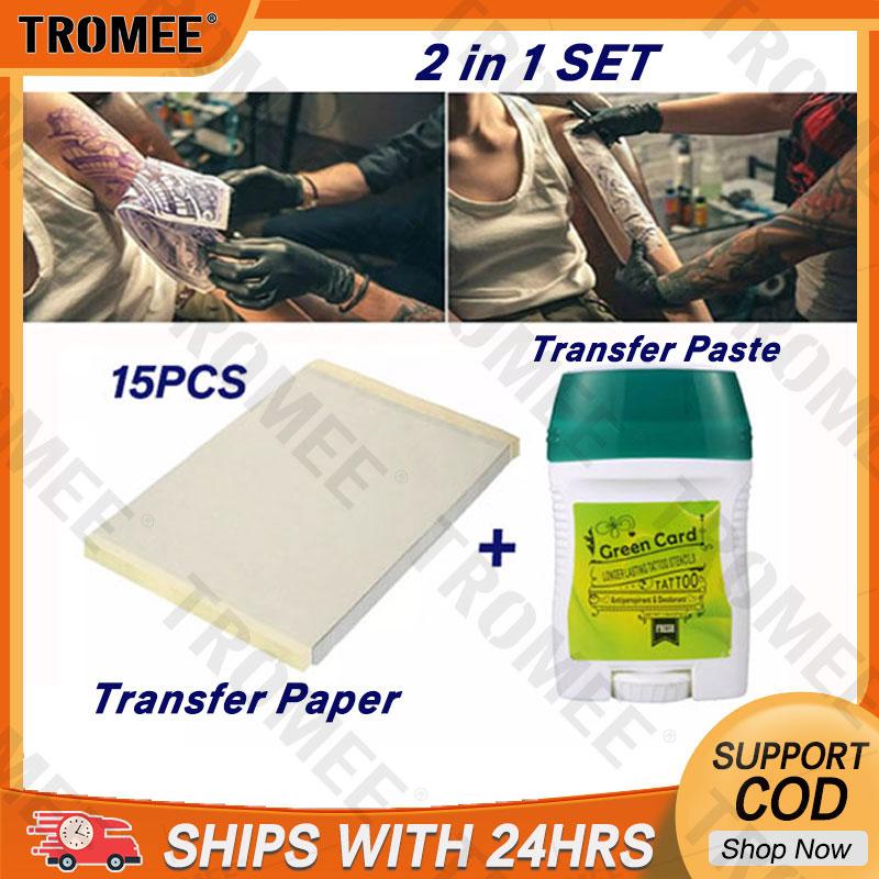 Tromee 15PCS Tattoo Transfer Paper Stencil Paper for Tattoo Transfer Gel Set For Professional Stencil Primer Tattoo Skin Solution Gel for Tattoo Supplies Accesories ws014 0