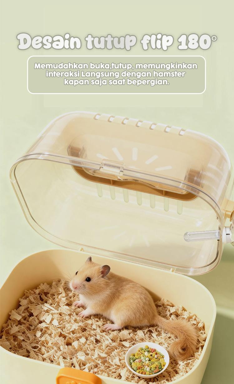 FOCAT Kandang Hamster Portable F23 Kandang Mini Hamster Desain Transparan/Rumah Hamster Mini