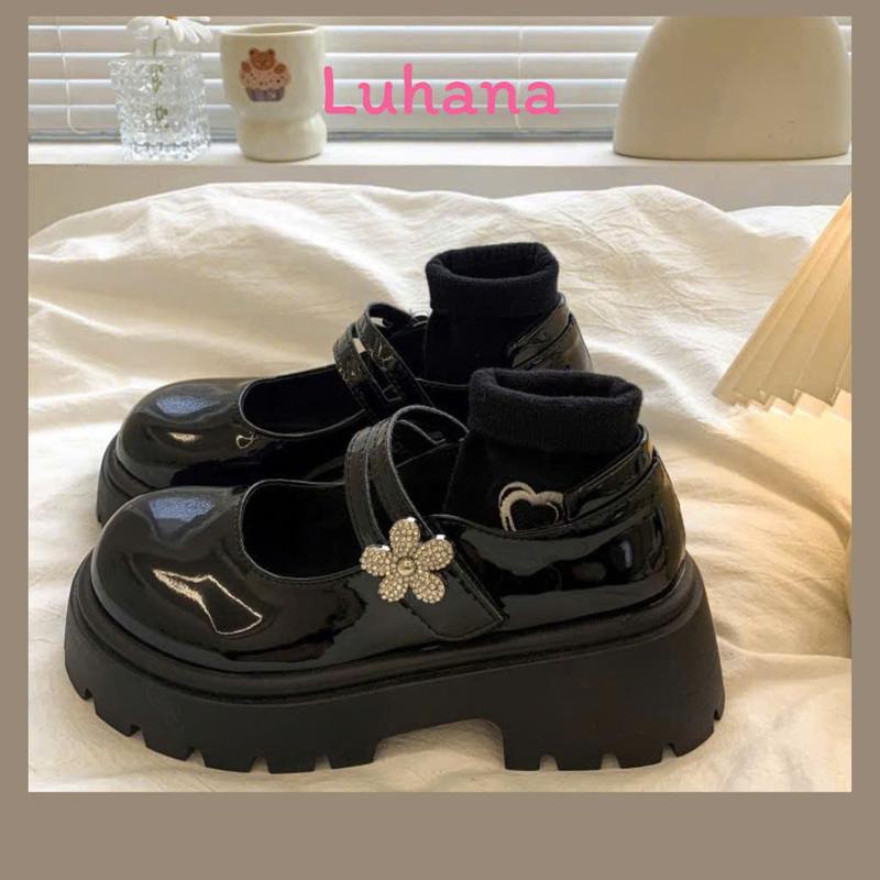 giày nữ giày lolita đế bằng nâng gót thời trang, giày nhà luhana luôn sẵn hàng 1