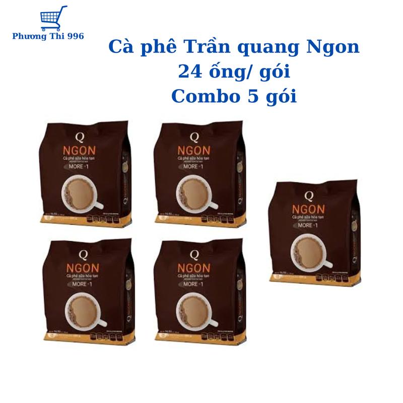 Combo 5 gói Cà Phê Trần Quang ngon- 24 gói x20 gram/ túi Coffee Vị Ngọt béo Cafe