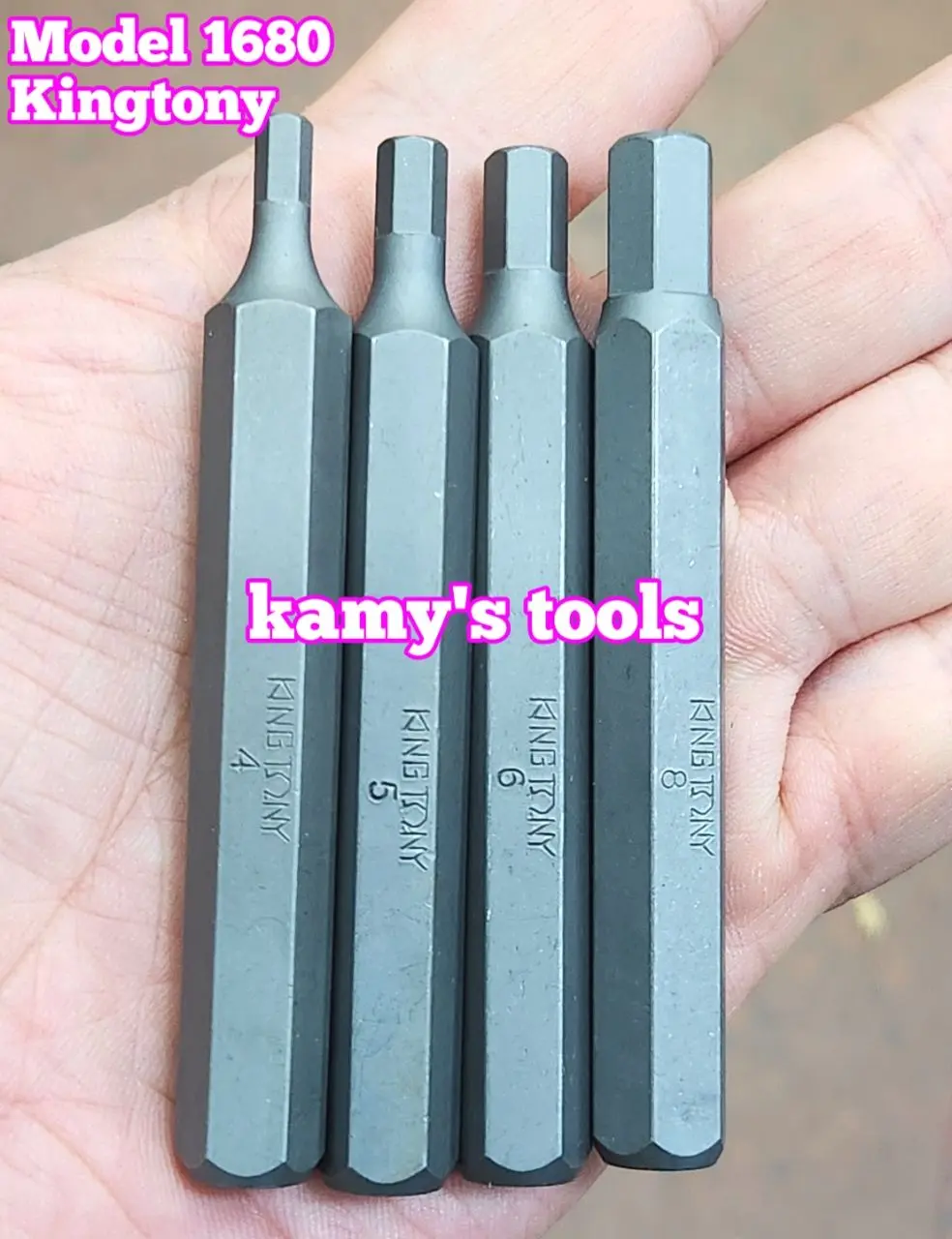 Mũi vít đóng lục giác H4 H5 H6 H8 dài 80mm Kingony Model 168004,05,06,08H