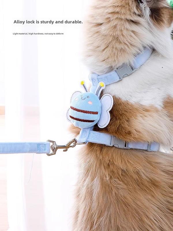 Product Introduction of Cat Chest and Back Bee Adjustable Hand Holding Rope Breathable Small Dog Dog Dog Leash Walking Cat Dog Leash Cartoon 2