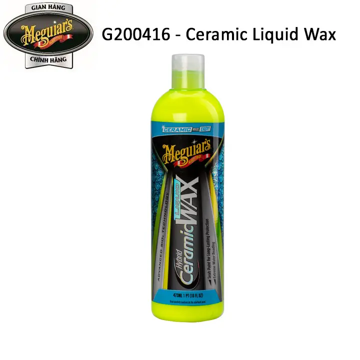 MEGUIAR'S Ceramic Liquid Wax (dạng kem lỏng) đánh bóng, bảo vệ màu sơn, chóng bám nước trên sơn xe, G200416, 473 ML 0
