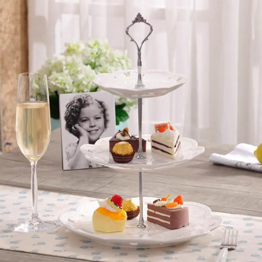 Three-layer Cake Plate Stand Creative DIY Dessert Storage Rack for Wedding Party