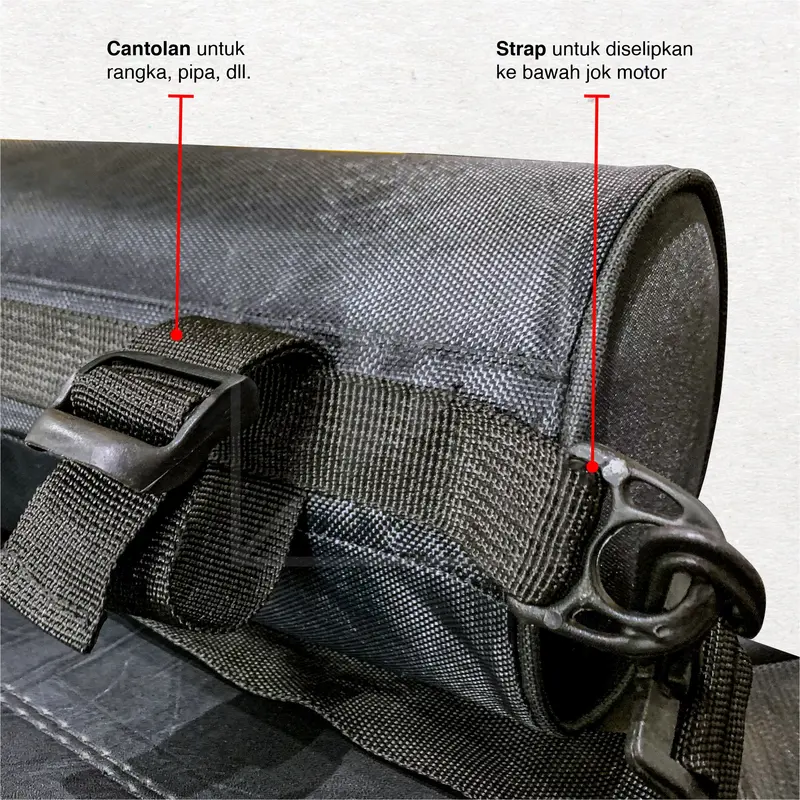 Tabung Tas Jas Hujan (Besar) Jok Bracket/Behel untuk Motor Tube-bag by FUNCOVER 4