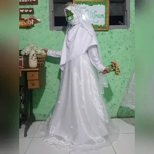 Gaun Walimah Syar'i Pengantin Anggun Dress Payet Wanita