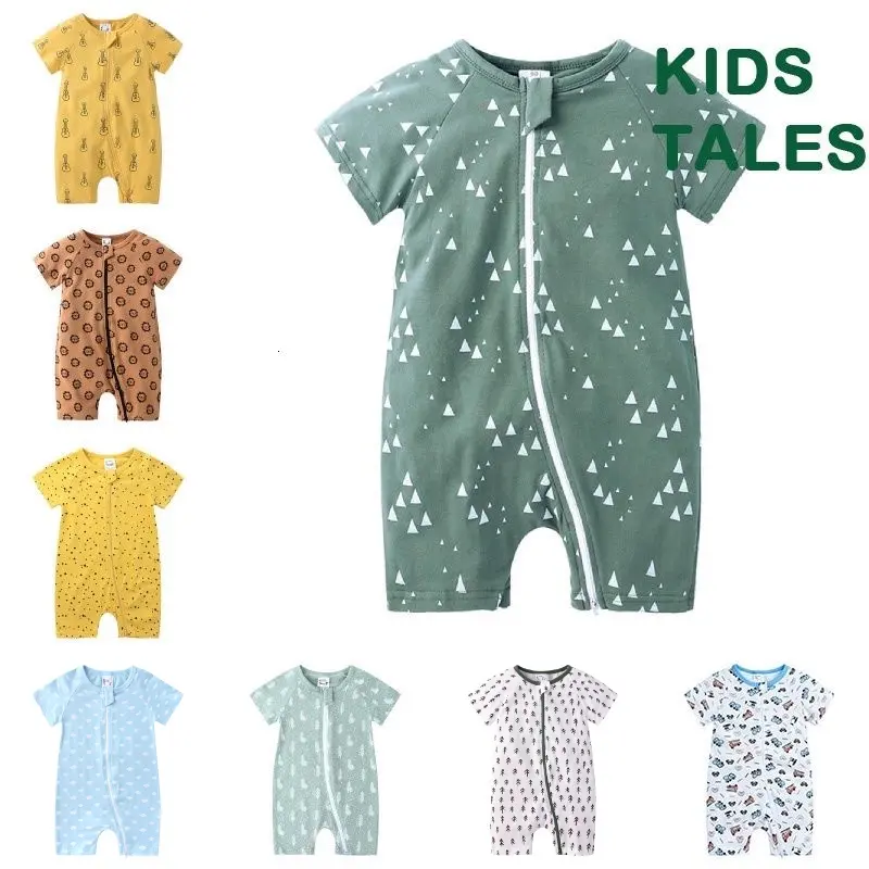 Kids Tales One Piece Romper Jumpsuit Newborn Infant Toddler Baby Baby Girl Baby Boy Cartoon Printed Short Sleeve Rompers 0-3 Years Bonds