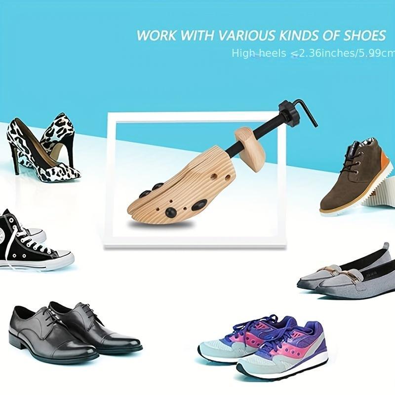 Product Introduction of Adjustable Wooden Shoe Stretcher, 1 Count Durable Shoe Shaper for Men and Women, Comfort Fit for Wide Feet, Relieves Bunions & Calluses 2