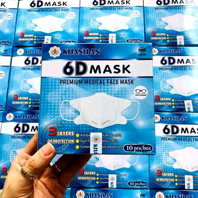 Khẩu trang y tế 6D MASK KHÁNH AN cao cấp 3 lớp chất lượng cao bảo vệ sức khỏe