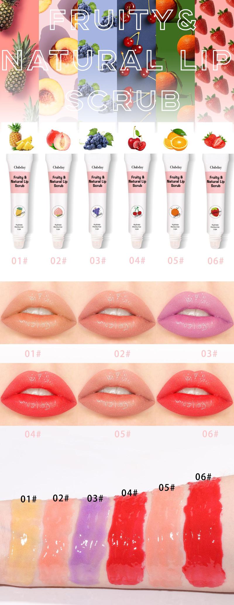 Product Introduction of Lip Makeup Fruit Flavor Lip Gloss Lipstick Moisturizing Hose Exfoliating Skin Moisturizing Lip Facial Scrub 3