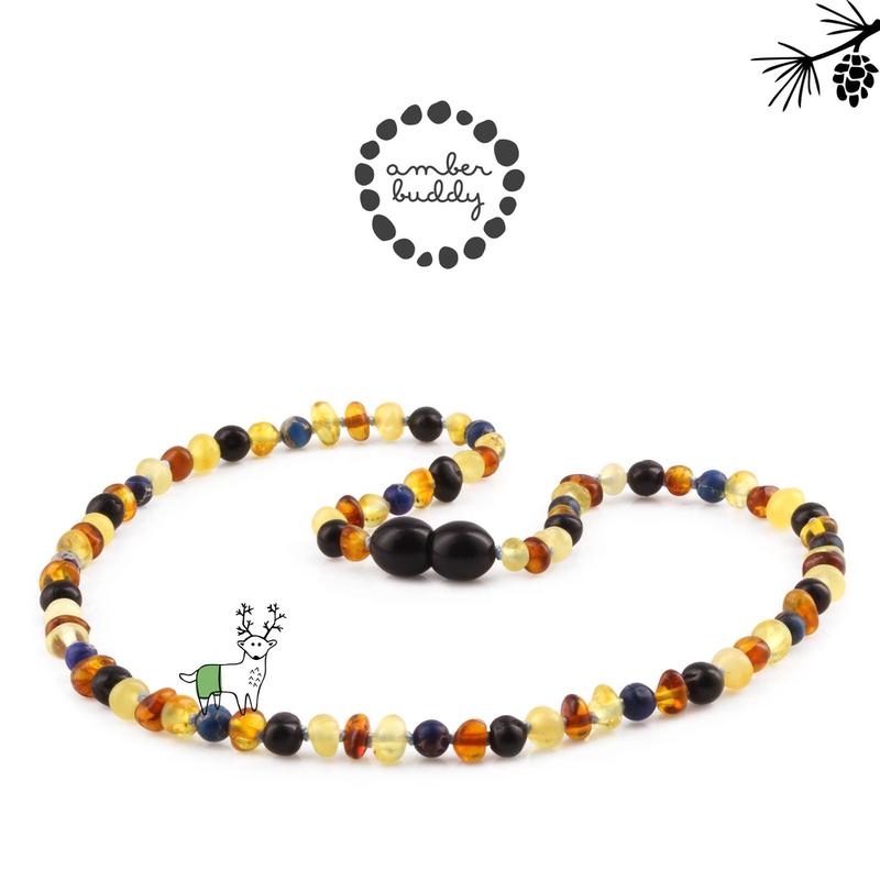 Amber Buddy - JN101 Kalung Amber dengan Deep Blue Imperial Jasper untuk Junior. 38cm [ FREE BANGLE ] 4