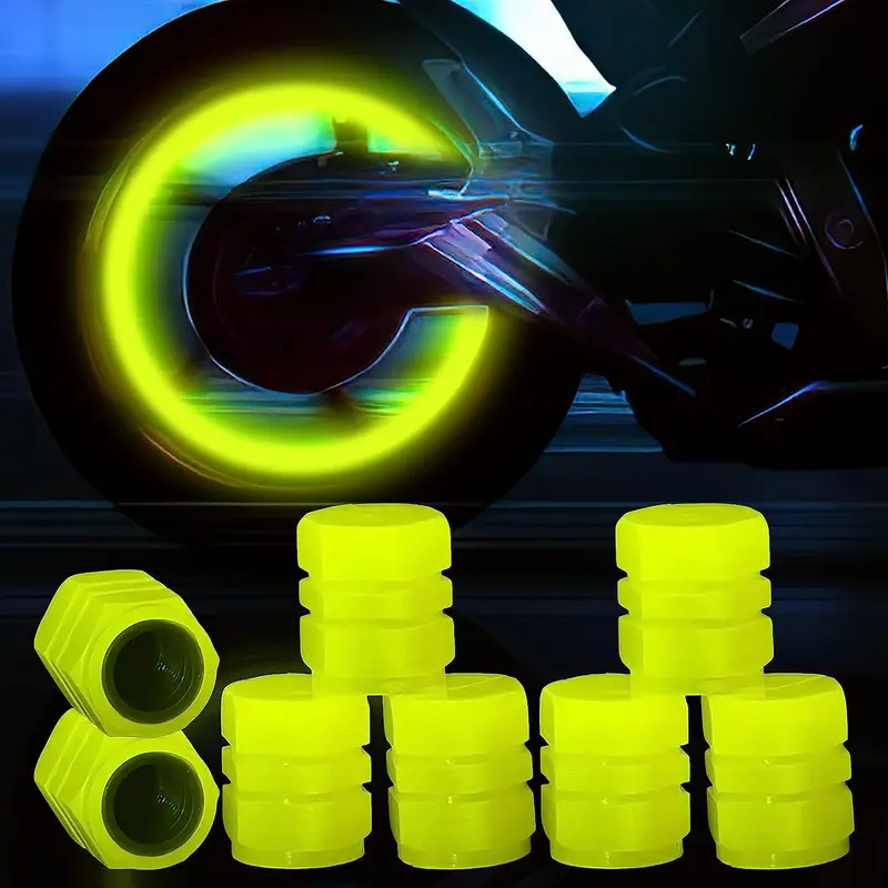 Tutup Pentil Ban Mobil Motor Neon Luminous Valve Cap Glowing 4 pcs 8