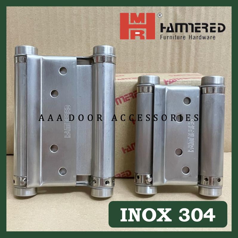 1 Cặp bản lề tự động 2 chiều INOX 304 cao cấp Hammered 3033 (dài 8cm/10cm) 0