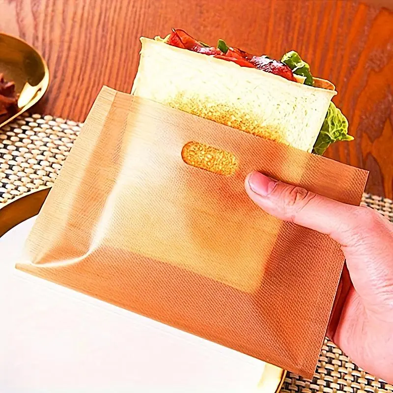Toaster Bags, 5 Counts Non-stick Reusable Grilled Cheese Toaster Bags, Heat Resistant for Grilled Cheese Sandwiches, Chicken, Nuggets, Panini and Garlic Toasts, Birthday Gift Ideas 4