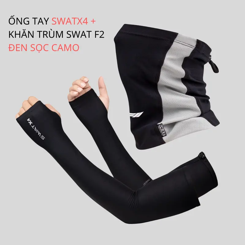 Combo Khăn SWAT F2, Ống Tay Swat Thể Thao Chống Nắng, Co Giãn, Thoáng Mát Và Thoải Mái - khan trumdau Sports Gloves Thun mask gym trumninja Tập Thể Dục phukien thethao unisex thoáng khí 2
