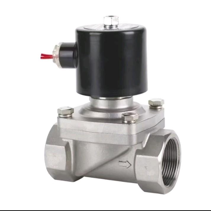 Van điện từ (van hít) bằng thép không gỉ thường đóng ren 21 27 34 điện 220v 1