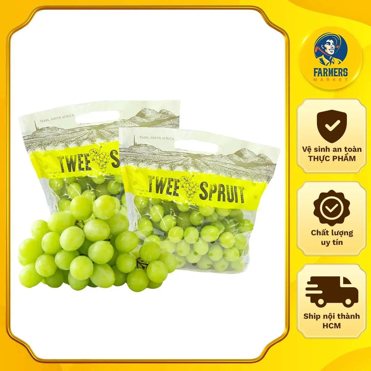 [Trái cây nhập khẩu] Nho xanh Autumn Crisp Nam Phi - Nho cứng trái, giòn ngọt Chua nhẹ