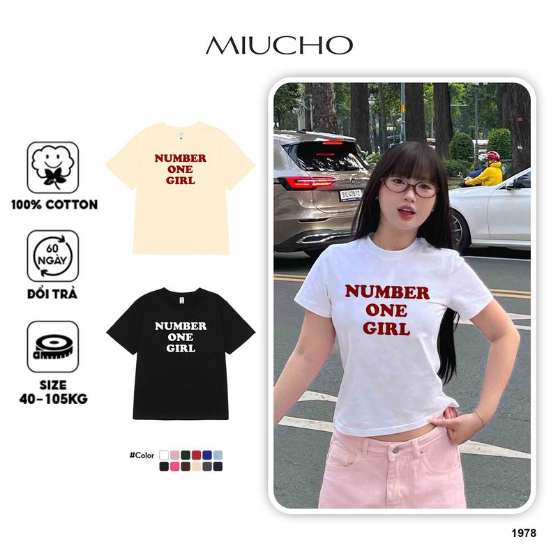 Áo baby tee ôm form rộng local brand ABD1978 Miucho vải cotton 4c 220gsm cổ tròn in basic