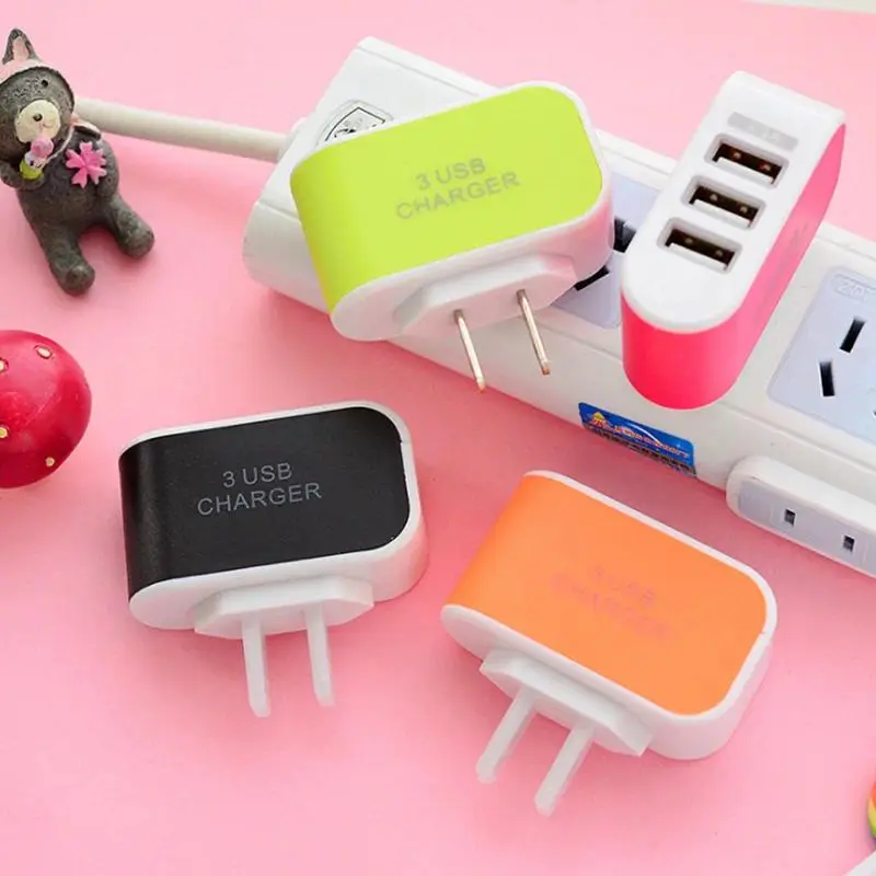 Bộ Chuyển Đổi Tường Đa Cổng USB, Thông Dụng, Phích Cắm EU / US, Bộ Chuyển Đổi Tường, Khối Hình Khối, AC 110-220V, Bộ Chuyển Đổi Sạc Du Lịch, Màu Pastel, Cho Gia Đình 4