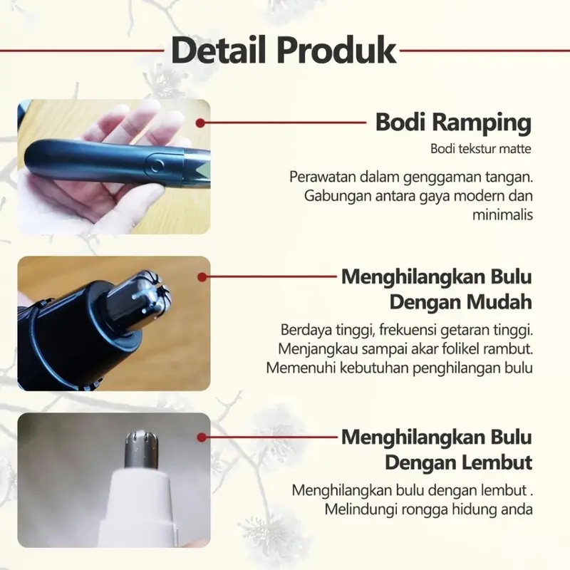 Pabrik Electric Nose Trimmer Alat Cukur Bulu Hidung Telinga Serbaguna Pembersih Bulu Hidung Pencukur Bulu Hidung 4