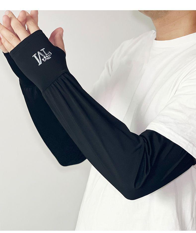 Product Introduction of M Logo Ice Silk Arm Sleeves - UV Protective Cooling Sleeves for Men and Women, Lightweight Breathable Sun Protection for Outdoor Activities, Trendy Summer Accessory 6