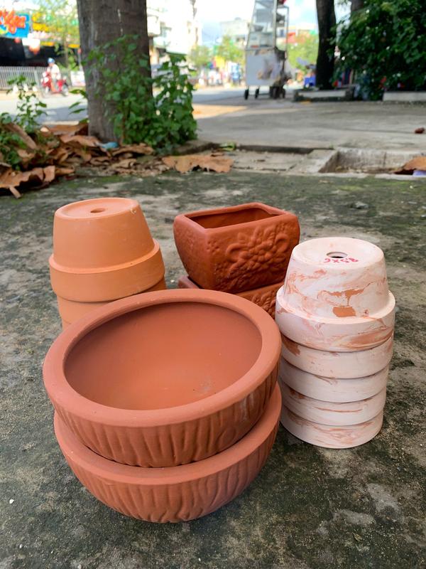 Combo 14 chậu đất nung trồng sen đá - xương rồng