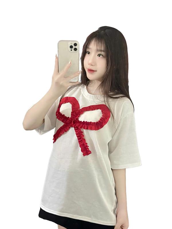 Áo  ĐÍNH NƠ FORM RỘNG hot trend 2025 cổ tròn (MỎNG NHẸ,GIÁ RẺ,HÀNG BÌNH DÂN) Top Women 3