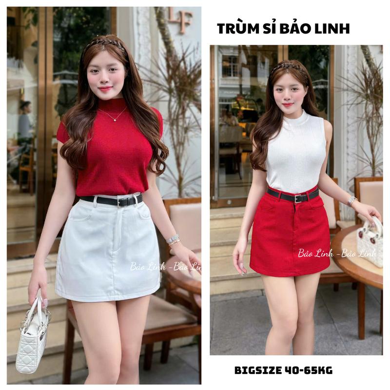 KÈM DÂY NỊT {Lẻ 1 chân váy, combo 2cv} Chân Váy Hàn Dáng Ngắn Bảo Linh Phom A Kèm Đai Q3266 Nữ Women 1b Khuy