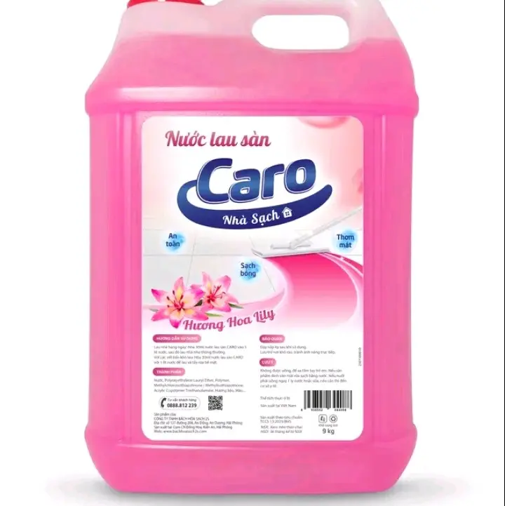 Nước Lau Sàn Caro 9kg hương Quế,hương hoa lily,hương xả chanh,hương Bưởi,giúp sàn nhà sạch bóng thơm tho suốt ngày dài Làm Sạch
