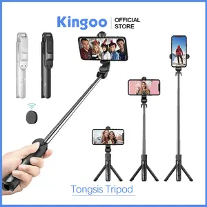 XT02 Bluetooth Selfie Stick Portabel/ Tongsis/ Tripod 3in1 Remote Control holder HP