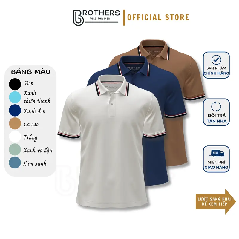 Áo thun polo nam VICO cổ trụ bẻ, chất vải cá sấu CVC dày dặn, thoáng mát, chuẩn form - BROTHERS 0
