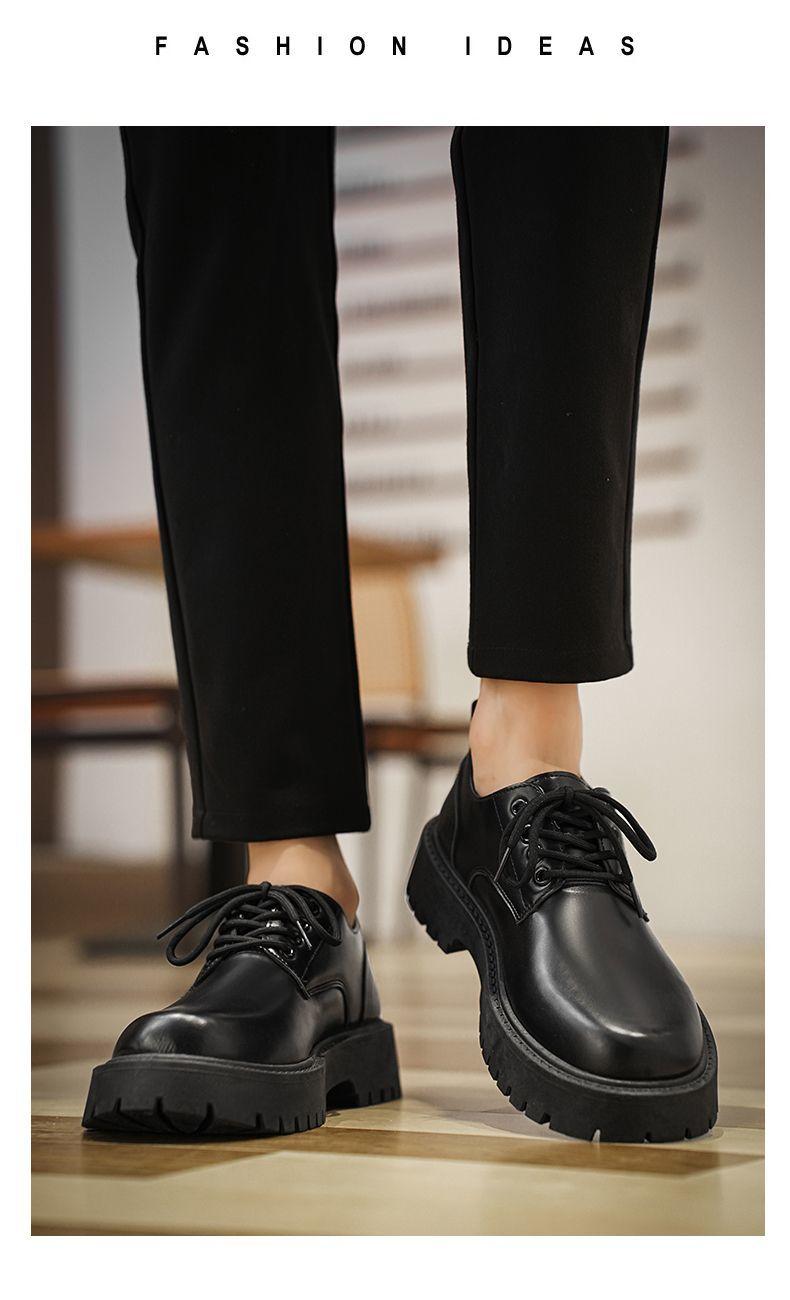 Product Introduction of 2024 Men's Leather Shoes Business British Style Derby Shoes Autumn Big Toe Casual Fashion Shoes New Leather Shoes Raise the Bottom Women 31