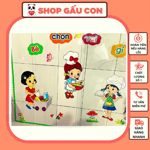 Góc lớp mầm non bằng decal hình ảnh rời dùng trang trí trong và ngoài lớp đủ chữ kèm hình Decor Decor Phòng, 18 chủ đề trong mầm non, dễ dàng cắt dán sử dụng 3