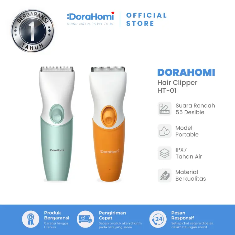 DORAHOMI - Mesin Alat Cukur Pangkas Rambut Cocok Untuk Bayi dan Dewasa  Baterai Tanpa Kabel elektrik